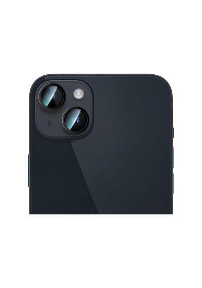 Apple Uyumlu   iPhone 14 Caseworld Alloy Serisi Oleofobik Anti Reflective Kamera Lens Koruyucu Siyah