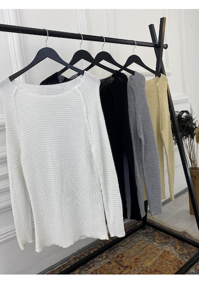 Elku Moda Kazak Slim Fit Triko Dar Kesim Kazak