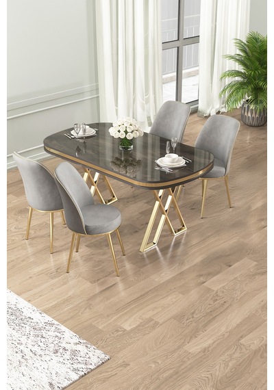 Canisa Lai Serisi 90x168 Lak Panel Antrasit İroni Masa Ve 4 Gri Sandalye Gold Kaplama Ayak Antrasit İroni Masa Gri Sandalye Ayaklar Gold Canisa Lai Serisi 90x168 Lak Panel Antrasit İroni Masa Ve 4 Gri Sandalye Gold Kaplama Ayak Antrasit İroni Masa Gri Sandalye Ayaklar Gold