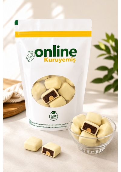 Beyaz Çikolatalı Bademli Hurma 1 Kg