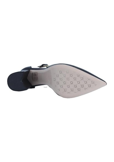 Poletto Hakiki Deri Sıyah-altın Ayakkabı Stiletto 9839 60 V2-2421 Siyah