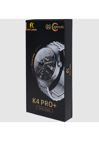 Katjmer K4 Pro+ 3 Kordon Akıllı Saat (Distribütör Garantili)