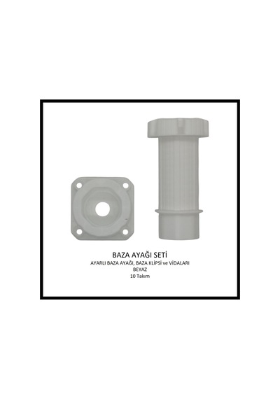 Baza Ayağı Seti, 10 Cm, Beyaz, 10 Takım Beyaz