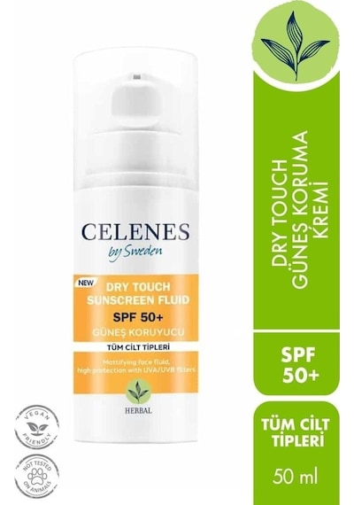 Celenes Herbal Dry Touch Yüksek Korumalı Fluid Güneş Kremi SPF50 50 ML