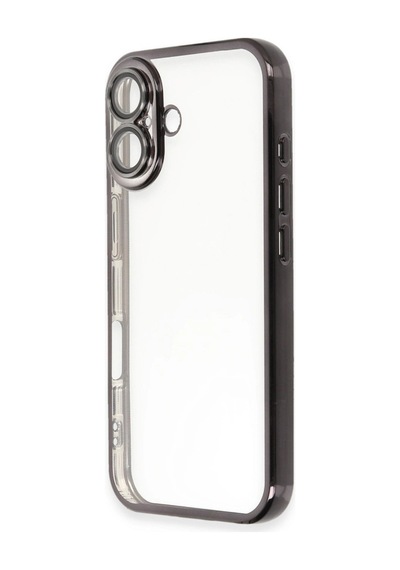 Apple iPhone Uyumlu,  16 Plus Kılıf Lensli Silikon - Siyah