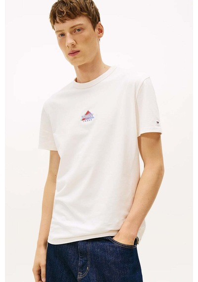 Tommy Jeans Erkek T Shirt Dm0dm22311 Ybh Beyaz Beyaz