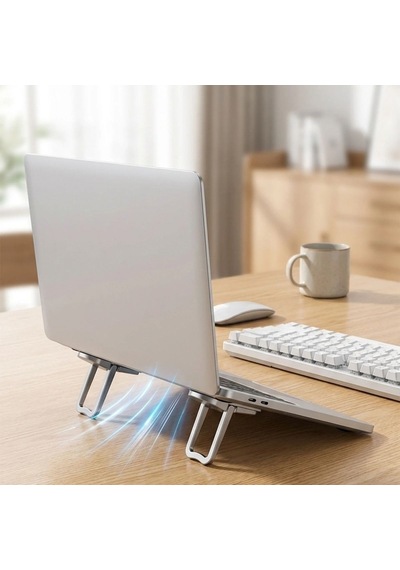 1 Çift Yapışkanlı Katlanabilir Laptop Standı Mini Notebook Yükseltici, Taşınabilir Kaymaz Laptop Ayağı 5570