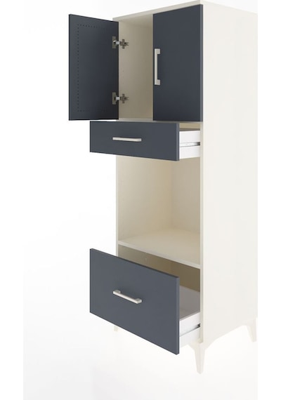 Hyperion Dolap 2 Raflı 2 Çekmeceli 2 Kapaklı 60x44x163 Aytaşı-antrasit Aytası