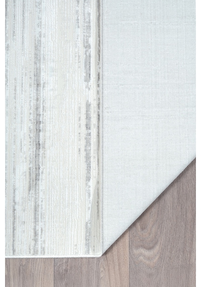 Bambum Soft 1002 Gri Düz Desen Modern Bambu Saten Kaymaz Taban Yıkanabilir Salon Mutfak Halısı Gri - Beyaz