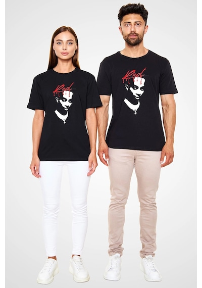Adrift Playboi Carti Baskılı Unisex Beyaz Tişört Siyah