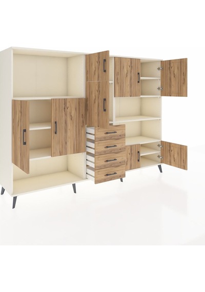 Hyperion Dolap 9 Raflı 4 Çekmeceli 8 Kapaklı 220x44x163 Aytaşı-ça Aytaşı-çam