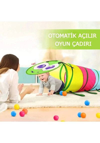 Renkli Otomatik Kolay Kurulum Tırtıl Çocuk Oyun Çadırı 180cm