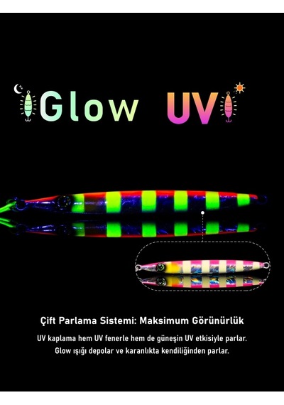Jig, Zoka, Suni Yem, Glow Uv Metal Jig, 40gr 10cm Razor 40