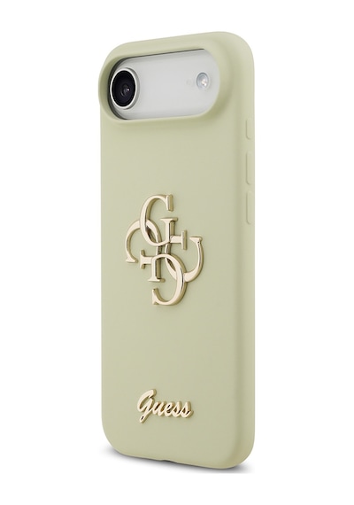 Apple Uyumlu iPhone 17 Air Kılıf Guess Lisanslı Grained Yazı Logolu Kapak Yeşil Yeşil