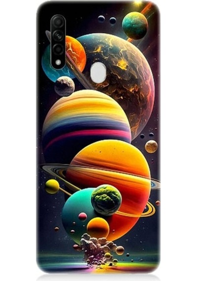 Oppo A31 Uyumlu Gezegenler Ve Büyük Patlama Desenli Silikon Kılıf