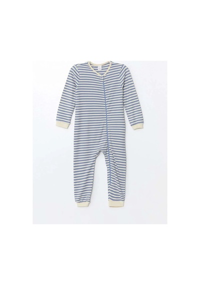 LC Waikiki Lcw Baby Bej Bisiklet Yaka Uzun Kollu Baskılı Erkek Bebek Tulum 2'li Çok Renkli