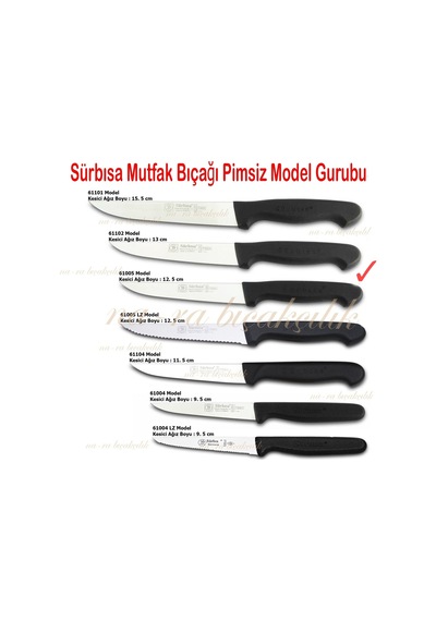 Sürmene Sürbısa 61005 Sebze Salata Bıçağı Siyah