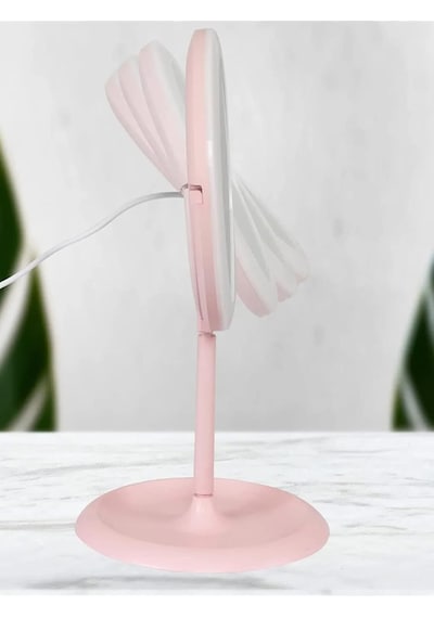 Beyaz Dokunmatik Led Işıklı Usb Li Yuvarlak Masa Üstü Makyaj Aynası Genel