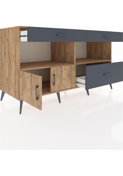 Kronos Konsol 2 Raflı 3 Çekmeceli 2 Kapaklı 176x59x99 Çam-çam/ant Çam-çam/antrasit Kronos Konsol 2 Raflı 3 Çekmeceli 2 Kapaklı 176x59x99 Çam-çam/ant Çam-çam/antrasit