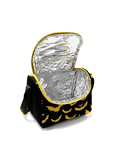 Siyah Sarı Yarasa Termal Isı Yalıtımlı Beslenme Çantası Çocuk Okul Yemek Çantası 22x24x14 Cm Çok Renkli
