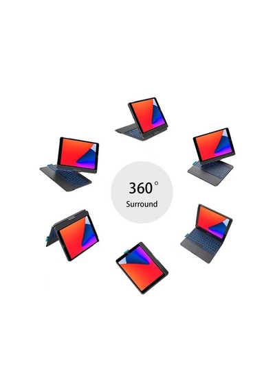 Apple Uyumlu iPad  Air 4 Air 5 10.9" Kılıf Kablosuz Dönebilen Klavye