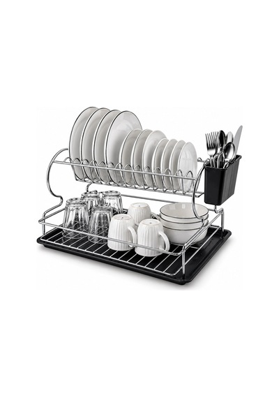 Krom - Metal 2 Katlı Tabaklık - Bulaşıklık 5468 Renkli