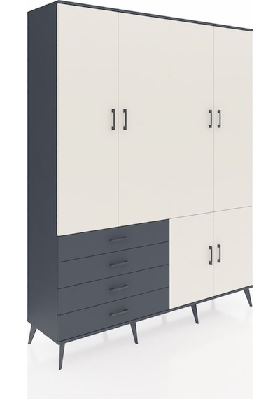Hyperion Gardrop 7 Raflı 4 Çekmeceli Tek Askılı 176x44x221 Antrasit-aytaşı/antrasit Aytaşı/antrasit Hyperion Gardrop 7 Raflı 4 Çekmeceli Tek Askılı 176x44x221 Antrasit-aytaşı/antrasit Aytaşı/antrasit