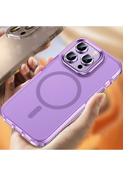 Apple Uyumlu iPhone 15 Pro Max Kılıf Airbagli Magsafe Wireless Şarj Özellikli Lens Koruyuculu Zore Klaptika Kapak