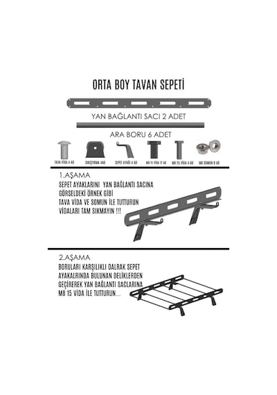 Oluklu Tavan Sepeti Lada Samara Uyumlu 4 Ayaklı Bagaj Sepeti 1984-2013