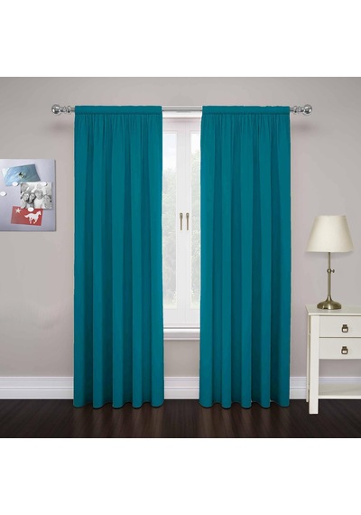 Paar, Cadenza Mikrofaser Fenster Panel Set Von 2 , Blaugrün, 84"
