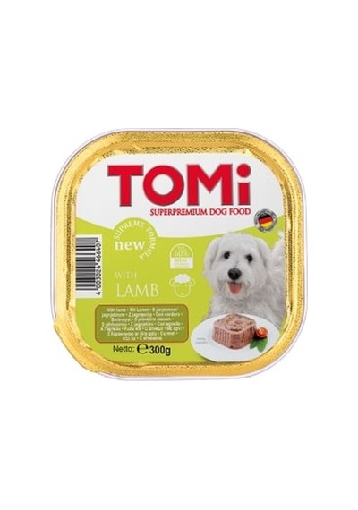 Tomi - 10 - Köpek Kuzu Etli Pate Alüminyum Yaş Mama - Muratech - 300gr Pate