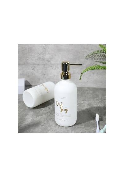 Beyaz Cam Bulaşık Sabunu Şişesi - 500 Ml Dish Wash Beyaz Beyaz