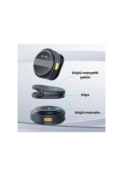 Magicool 2 Adet Profesyonel Kablosuz Yaka Mikrofonu Lighting Uyumlu Manyetik Klipsli