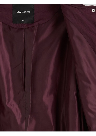 Lcw Modest Bordo Bisiklet Yaka Oversize Kadın Ceket