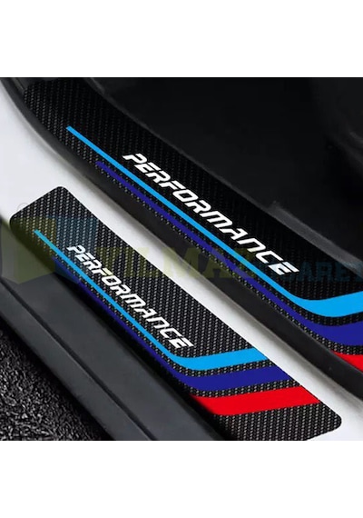 Bmw M Logo Performance Arma Karbon Kapı Eşiği Oto Sticker 4 Parça