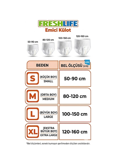 Freshlife Emici Külot Medium Beden Orta Boy Hasta Bezi 30 Adet 1 Paket M