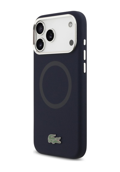 Apple Uyumlu iPhone 17 Pro Max Kılıf Lacoste Lisanslı M-safeli İkonik Metal Kamera Çerçeveli Silikon Kapak Lacive Lacivert