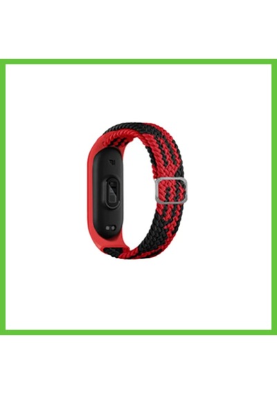 Bezos Mi Band 4 Uyumlu Star Kordon - Kırmızı-siyah Dmc