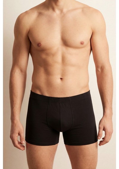 Auw Erkek Kıvırma Bel Pamuklu Modal Basic Boxer 3'lü - Softfit Siyah