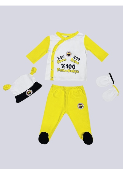 Bebek %100 Fenerbahçe Hastane Çıkışı Beyaz - Sarı