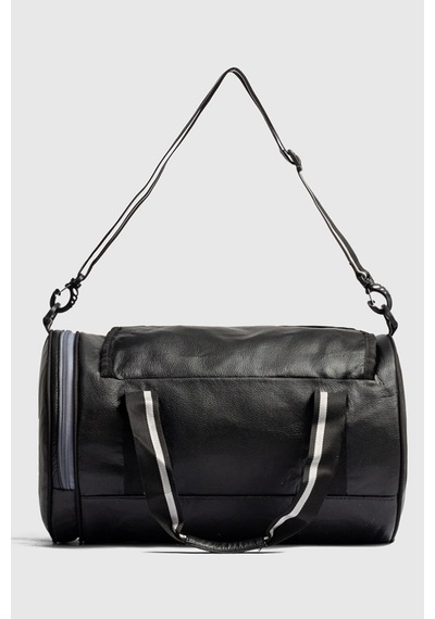 Strong Bag Silindir Spor Ve Seyahat Çantası , Gym Antrenman Fitness Çantası Sl02 Siyah Siyah