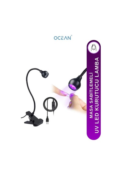 Ocean Mandallı Usb Girişli 360 Derece Dönebilen Uv Led Lambası Siyah Asu-938sıyah