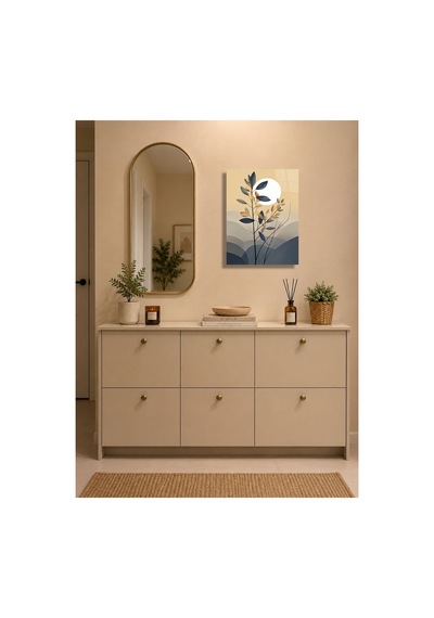 Minimalist Botanik Ve Ay Temalı Metal Tablo - Modern Duvar Dekoru, Metal Poster Wall Art Çok Renkli - 924377352 Çok Renkli - 924377352 Çok Renkli