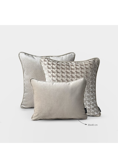 "cheva" Kırlent Kılıfı Seti - Mini 30x40 - Krem Krem