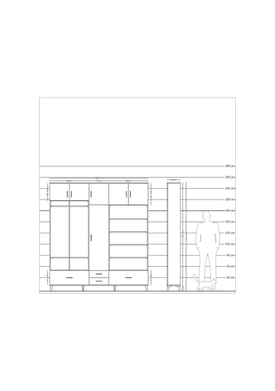 Arges Dolap 18 Raflı 4 Çekmeceli Tek Askılı 220x30x243 Aytaşı-çam/antrasit Atlas Çam/antrasıt Arges Dolap 18 Raflı 4 Çekmeceli Tek Askılı 220x30x243 Aytaşı-çam/antrasit Atlas Çam/antrasıt