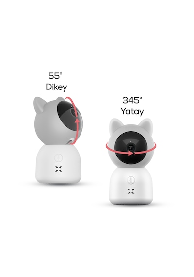 Xenon Smart Bebek Kamerası 3MP | 5" Monitör, Mobil Takip, Ağlama Algılama, 360° Gece Görüş, RGB Lambalı (X7202)