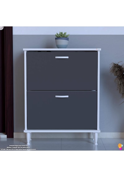 Eliusta Antrex 72 Cm Antrasit 2 Düşer Kapaklı Ayakkabılık 72x90x26 Cm Ayaklı 4 Bölmeli Ayakkabılık Antrasit Eliusta Antrex 72 Cm Antrasit 2 Düşer Kapaklı Ayakkabılık 72x90x26 Cm Ayaklı 4 Bölmeli Ayakkabılık Antrasit