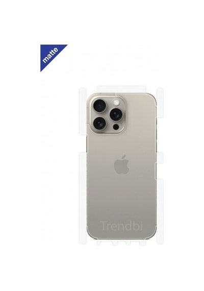 Apple iPhone 15 Pro Max Uyumlu Mat Arka Ve Yan Koruyucu Poliüretan Film