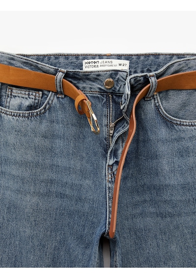 Koton Pamuklu Kemerli İspanyol Paça Denim Pantolon - Flare Jeans Koyu İndigo 6sal40138md İndigo Koton Pamuklu Kemerli İspanyol Paça Denim Pantolon - Flare Jeans Koyu İndigo 6sal40138md İndigo