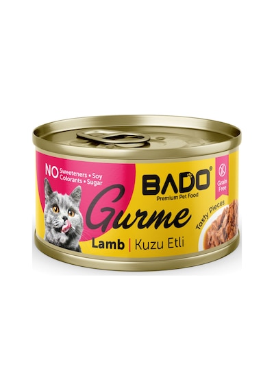 Bado Gurme Yaş Yetişkin Kedi Maması Kuzu Etli 85 Gr 12 Adet